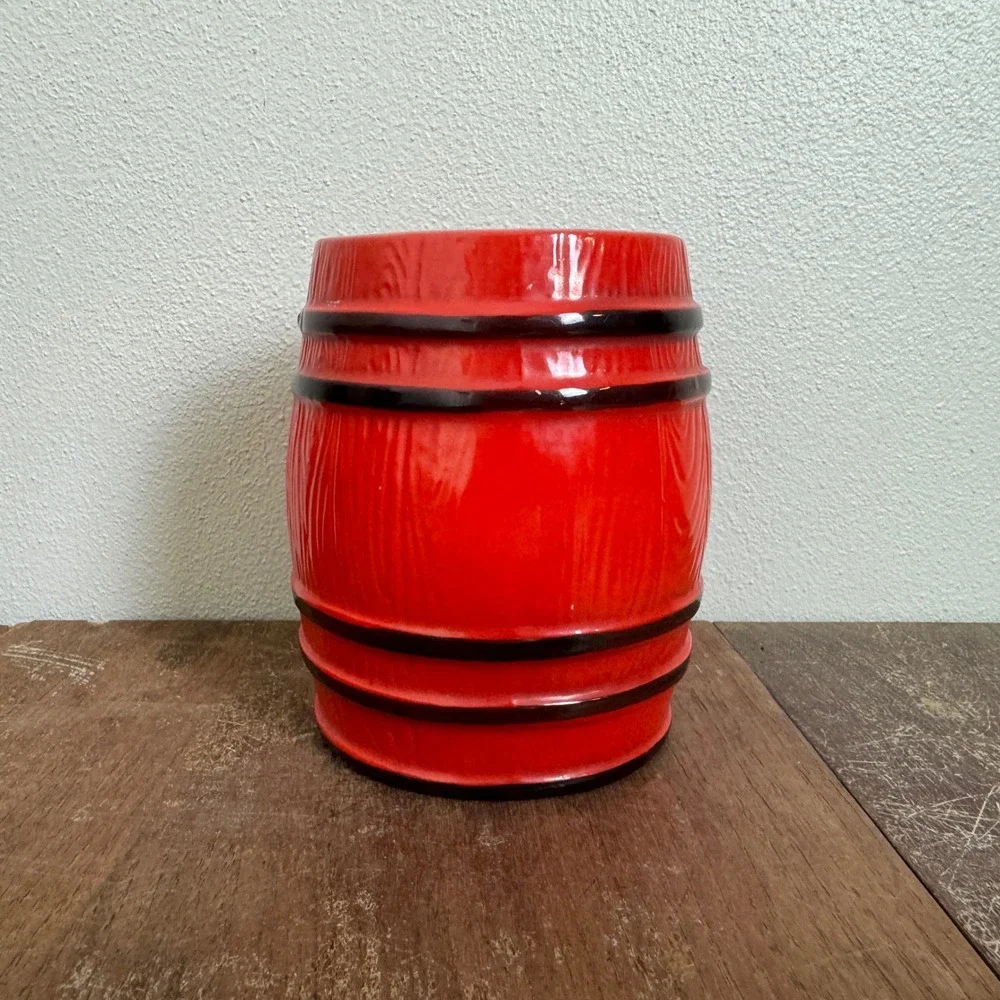 Old McDonald Farm Red Barrel‎ Jar Canister 4.75 inches REPLACEMENT - NO LID